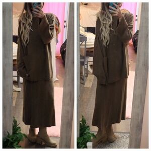 Bundle Matching Set - Zara Midi Skirt And Sweater Oversized